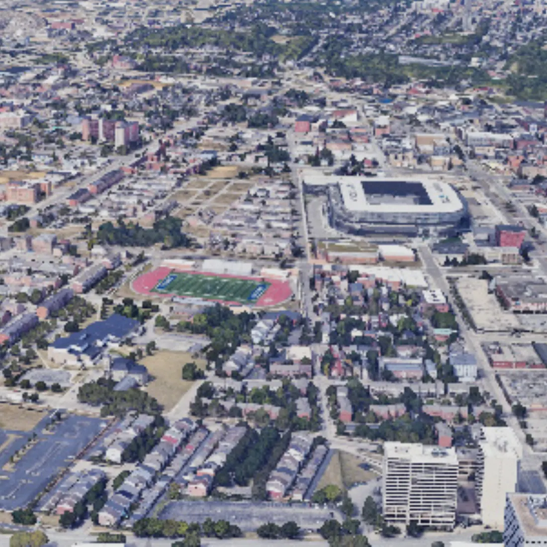 Cover: aerial photo of the West End