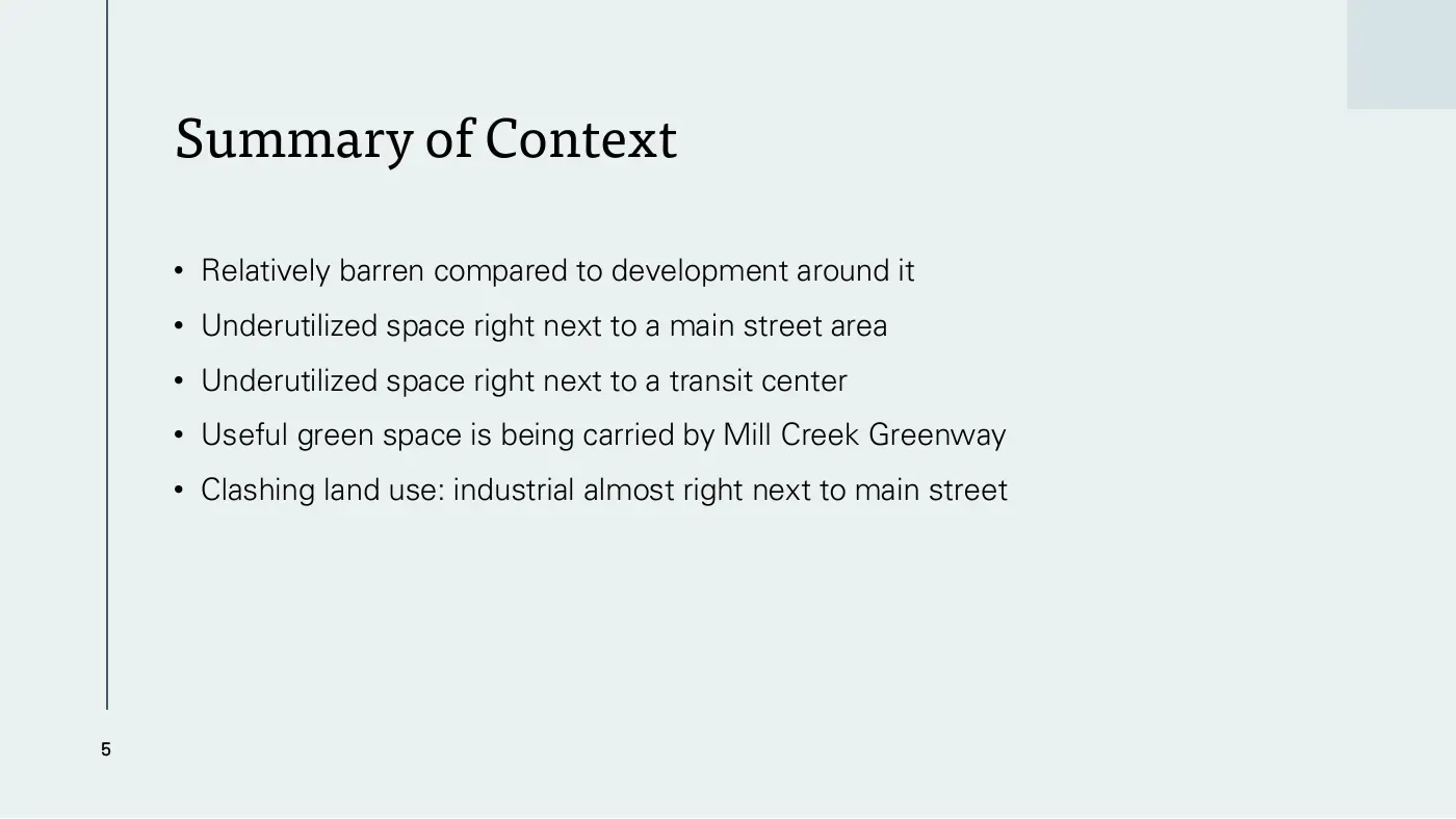 Summary of context bullet points