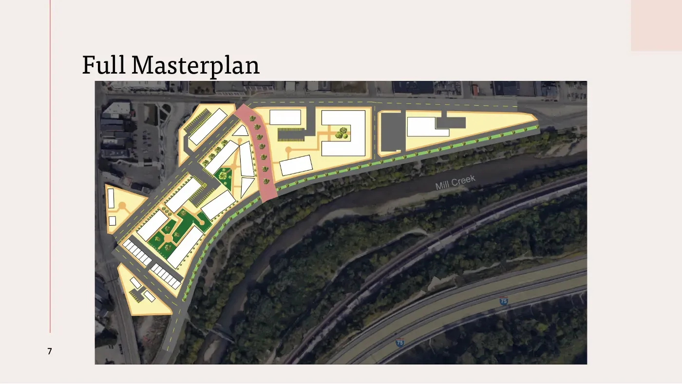 Full masterplan rendered over the aerial
