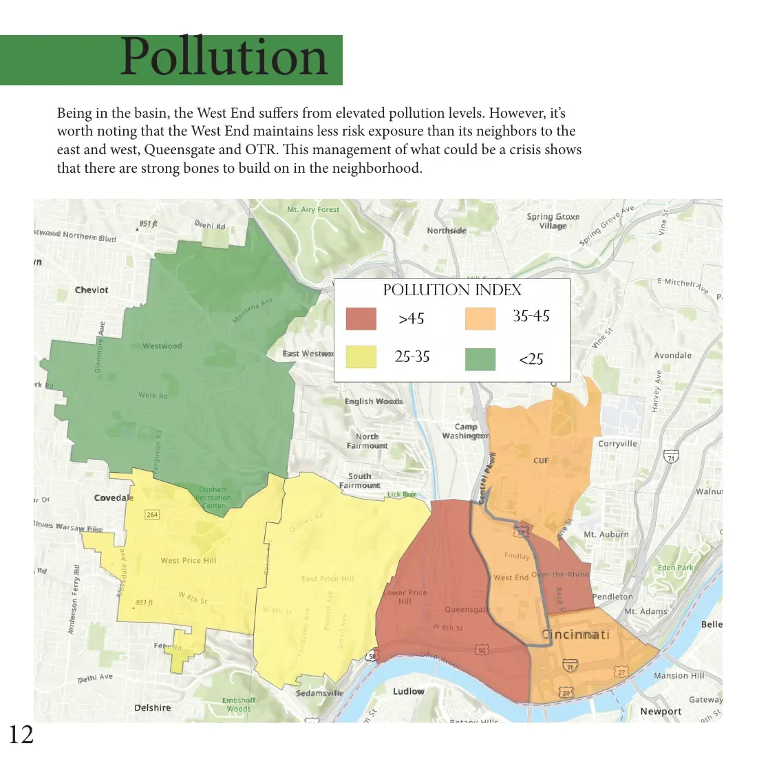 Pollution index map