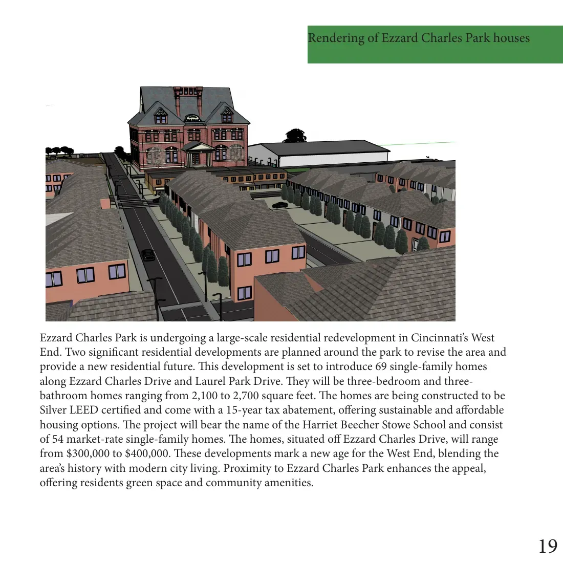 Rendering of the Ezzard Charles Park houses