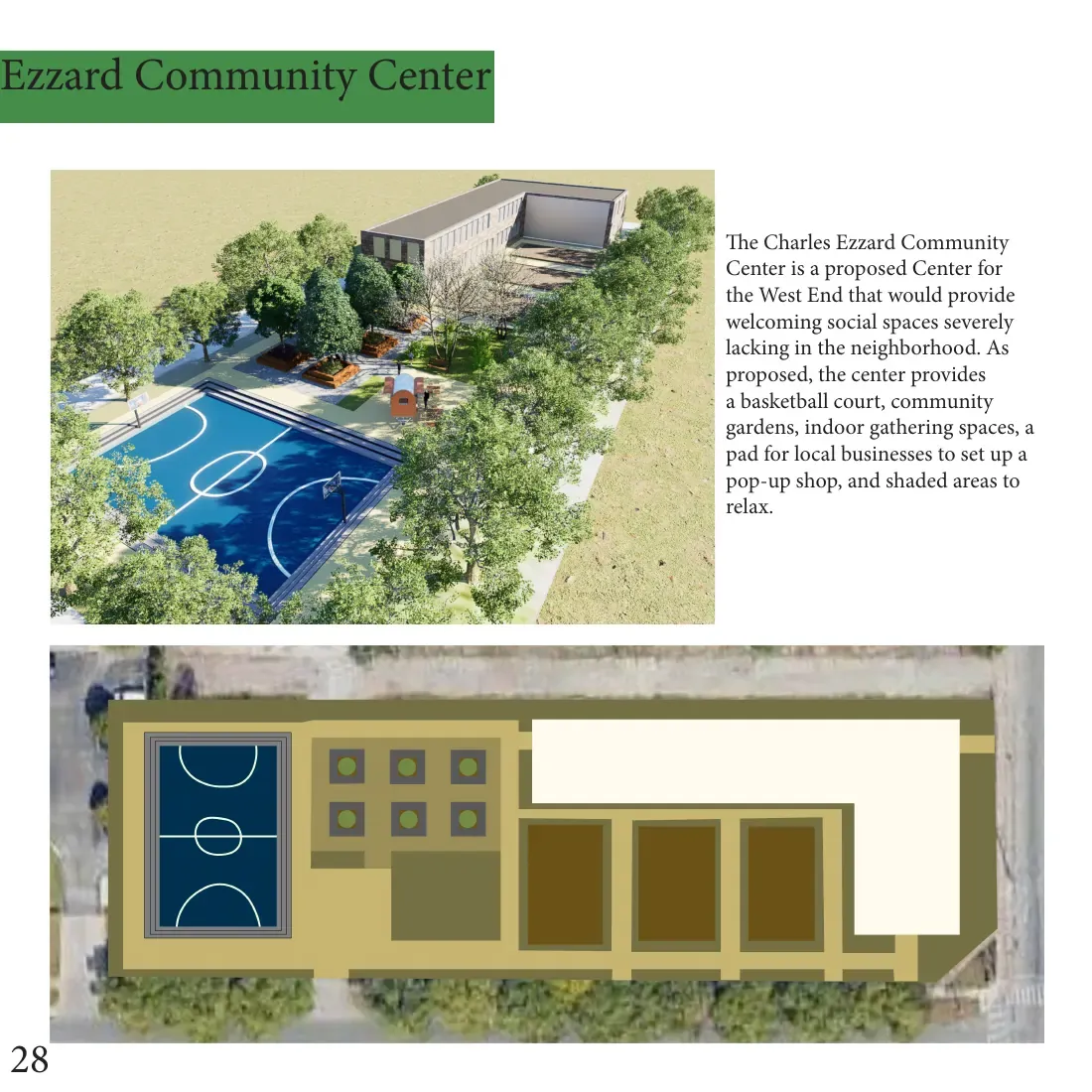 Ezzard Community Center plan and description