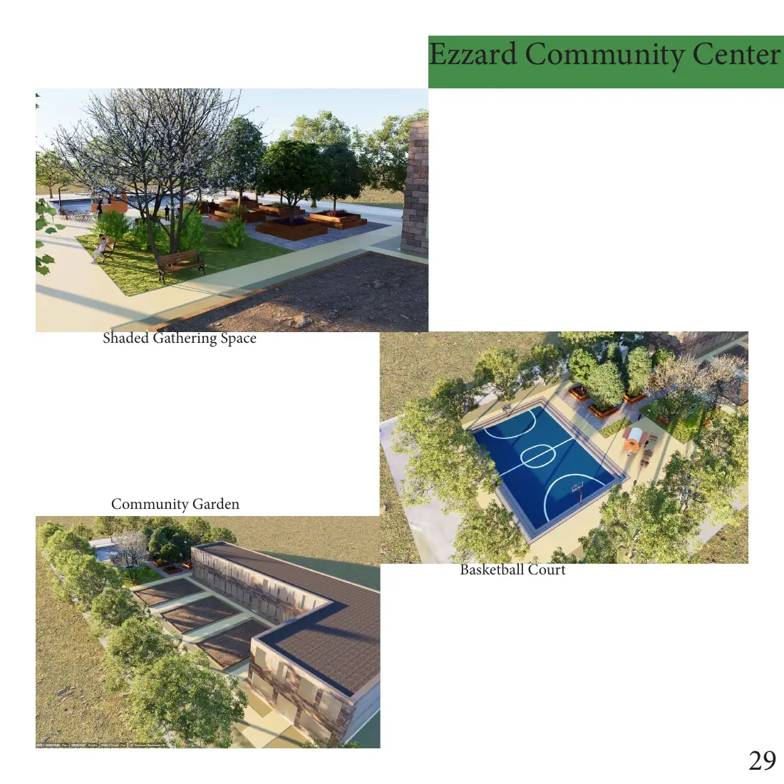 Ezzard Community Center rendered views