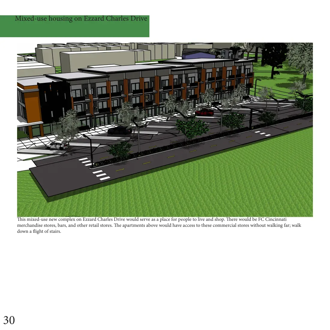 Mixed use housing on Ezzard Charles Drive